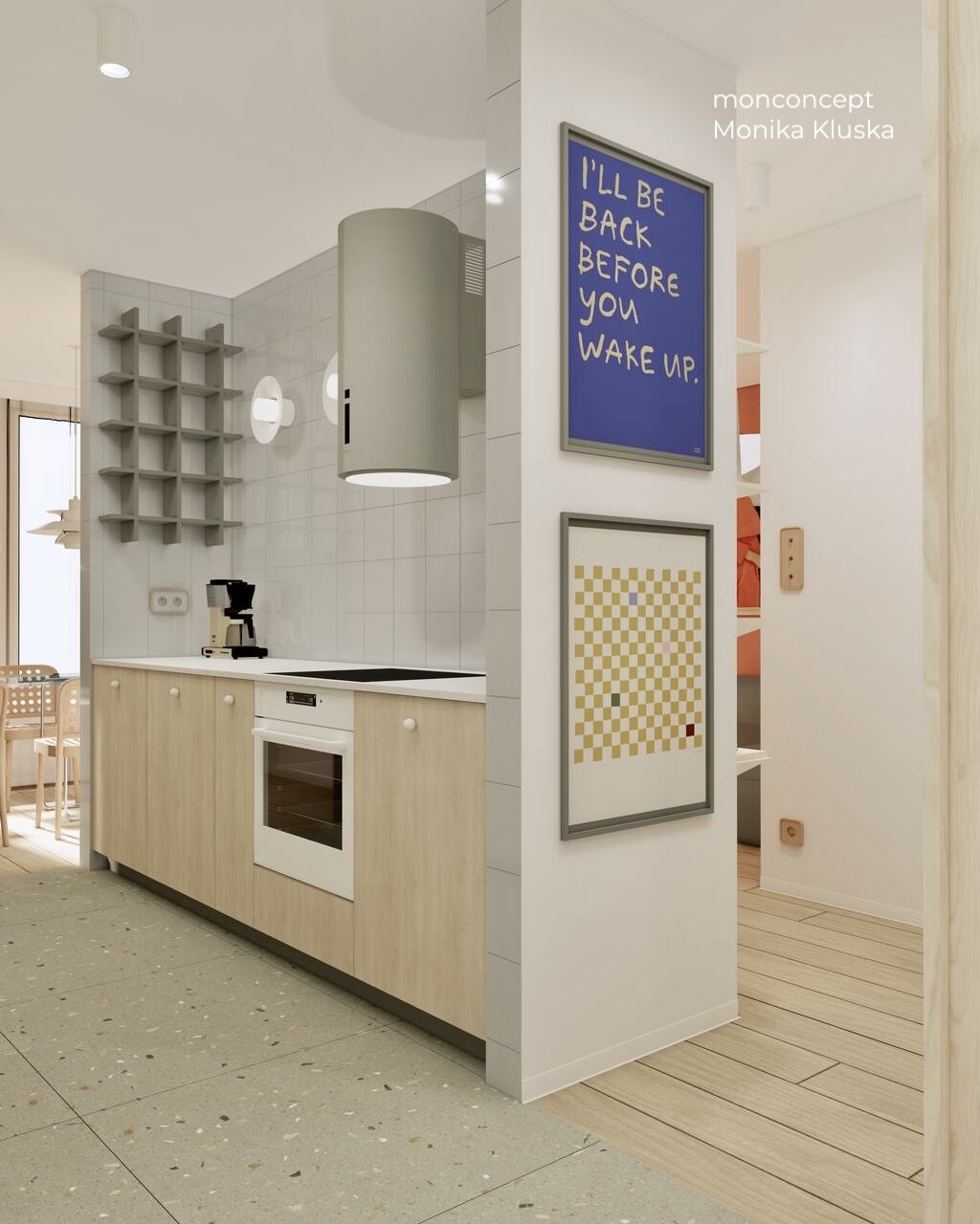 MIESZKANIE 55 m2 monconcept_wizualizacja mieszkania_kuchnia