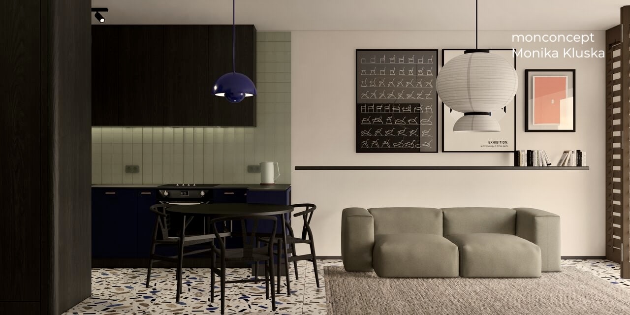 MIESZKANIE 43 m2 mieszkanie salon z aneksem kuchennym