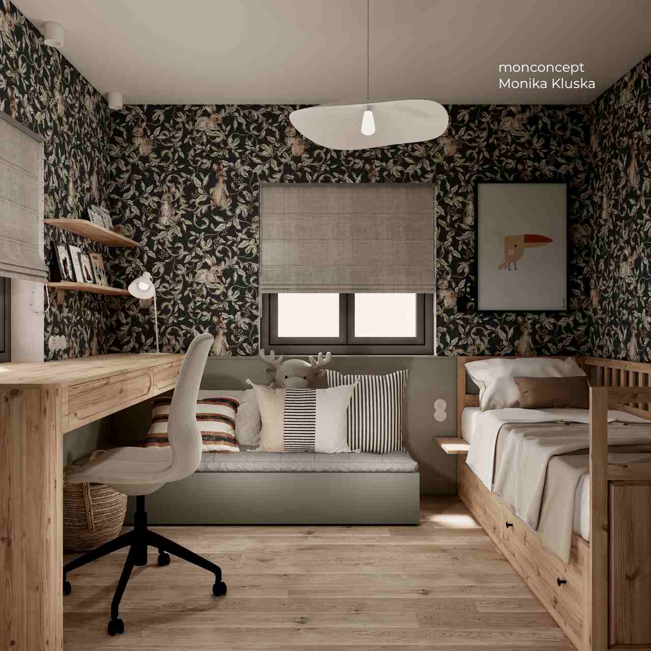 MIESZKANIE 79 m2 wizualizacja_pokój dziecka_monconcept
