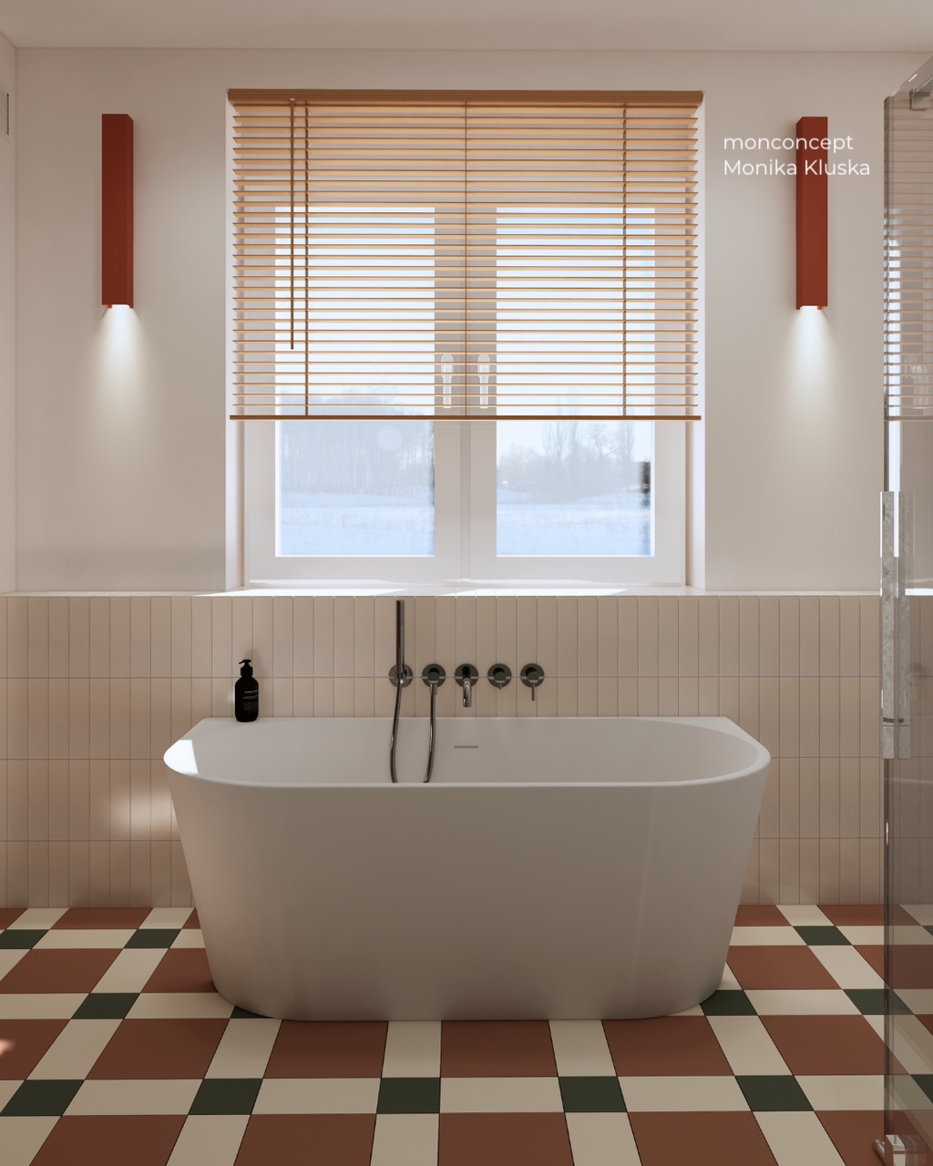 wizualizacja domu_łazienka_wanna wolnostojąca_oświetlenie_wnętrze_monconcept