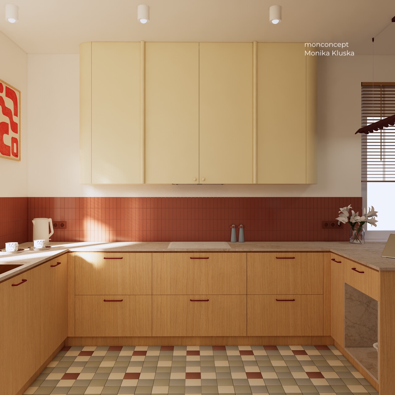 wizualizacja domu_kuchnia_zabudowa kuchenna_masełko_butter_wnętrze_monconcept